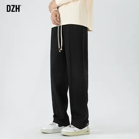男士垂感卫裤男秋季高街宽松休闲裤子2024新款黑色运动裤直筒长裤图片