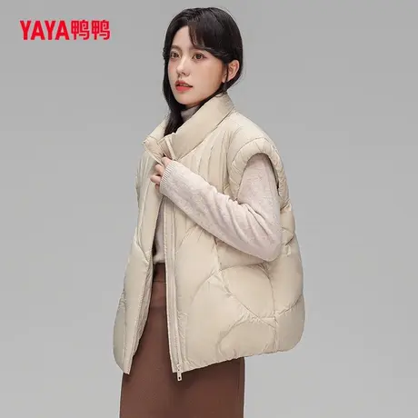 鸭鸭羽绒马甲女2023年秋冬新款短款时尚百搭宽松休闲保暖上衣J图片