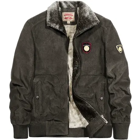 VIP棉衣男士冬季加厚加绒宽松工装外套韩版休闲夹克大码保暖棉服图片