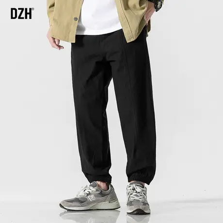 男士黑色裤子男款美式高街2023新款束脚工装裤春秋宽松休闲裤百搭商品大图