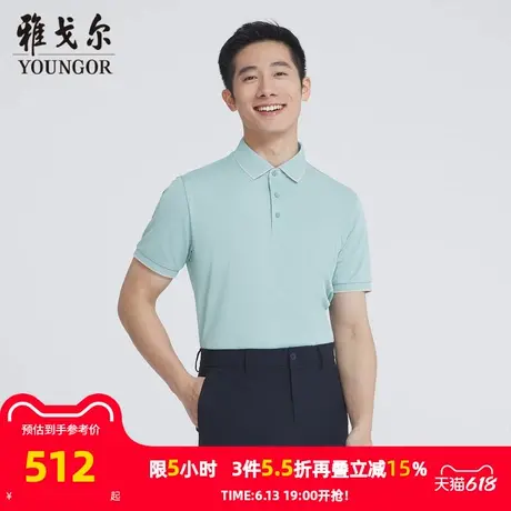 【商场同款】雅戈尔男士短袖T恤夏季新款官方商务休闲短袖T恤衫男商品大图