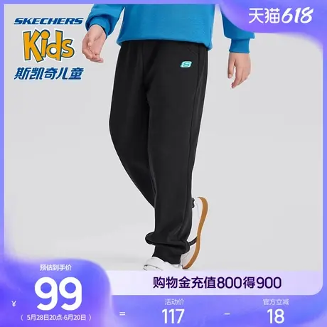 斯凯奇童装夏款儿童运动裤百搭男女童简约束脚长裤舒适针织休闲裤商品大图