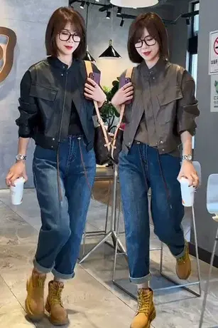 皮衣女新款短款Pu皮爆款复古机车皮夹克外套休闲宽松显瘦小皮衣图片