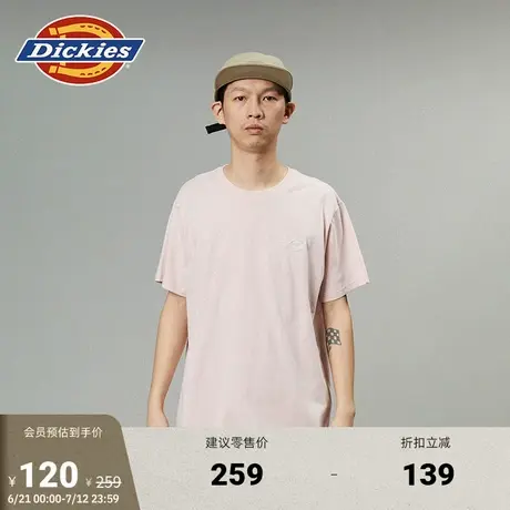 Dickies春夏 小logo徽章 舒适圆领纯棉内搭休闲短袖T恤 男女情侣图片