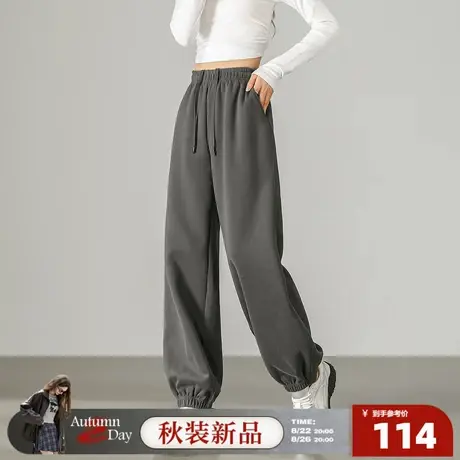 唐狮2025秋冬新款美式卫裤休闲长裤女宽松口袋绣花标束脚运动裤J1商品大图