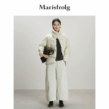 Marisfrolg玛丝菲尔2025冬新款高领宽松保暖米色羽绒服商品大图