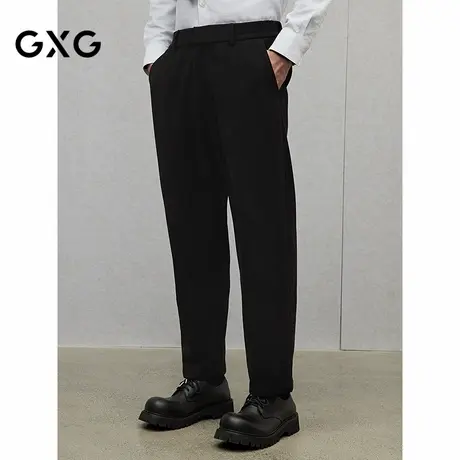 GXG男装 宽松锥形西装裤男通勤长裤基础保暖休闲裤 2024冬季品商品大图