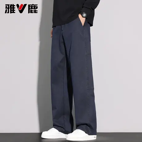 雅鹿莱赛尔垂顺直筒休闲裤男2026春夏新款青年时尚潮牌高级感长裤图片