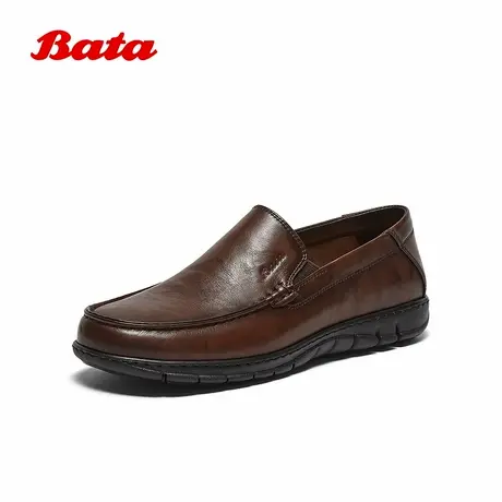 Bata乐福鞋男2025夏季商场新款英伦风牛皮商务通勤一脚蹬79963BM5商品大图