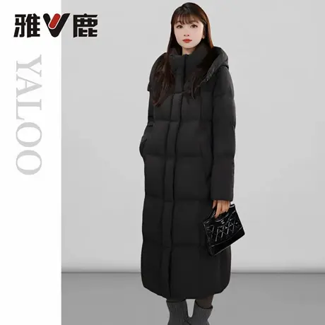 2026年雅鹿正品新款冬季防风加厚时尚中长羽绒服女款超保暖外套商品大图