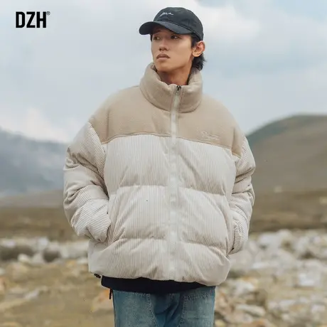 男士麂皮绒拼接冬季外套男棉服男款刺绣棉衣2023年新款防寒服棉袄图片