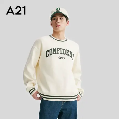 【会员】A21男装2023新款宽松毛衣冬季男士长袖学院复古男款毛衫图片