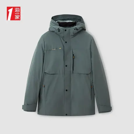 海一家青春休闲活力鹅绒服冬季保暖外套连帽基础青年男士羽绒服图片