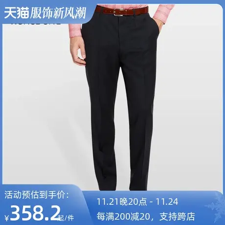 红邦创衣 商务可水洗西裤羊毛男士简约西裤时尚正装免烫修身长裤图片