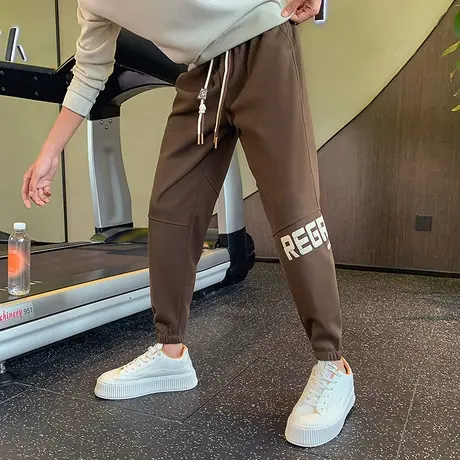 秋季新款运动卫裤男束脚宽松潮流休闲长裤学生潮牌字母印花哈伦裤商品大图