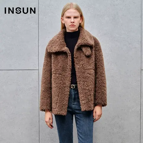 INSUN恩裳线上专选冬季宽松翻领羊毛外套商品大图