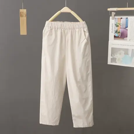 纯色萝卜休闲裤子女2024夏季薄款高腰显瘦老爹裤休闲九分裤哈伦裤图片