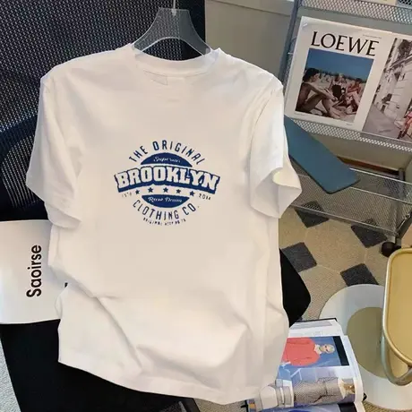 ins潮2023早春夏装新款短袖T恤女学生宽松洋气减龄百搭半袖上衣商品大图