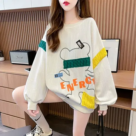 早秋设计感小众卫衣女春秋季韩版宽松大码薄款初秋小个子上衣外套商品大图