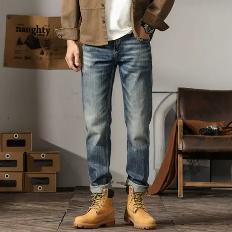 Modi Nick/摩帝尼克时尚潮牌男士宽松直筒牛仔裤修身休闲长裤裤子商品大图