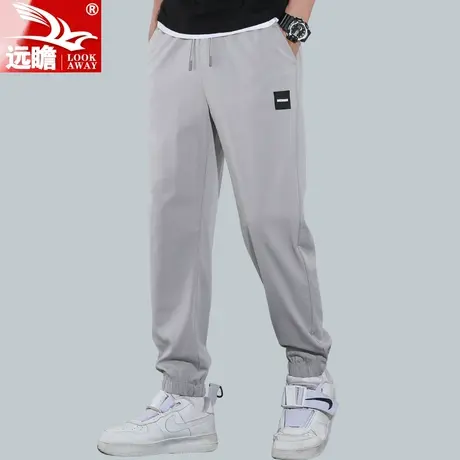 冰丝休闲裤男夏季薄款男士灰色宽松直筒2022新款运动束脚裤子男款商品大图