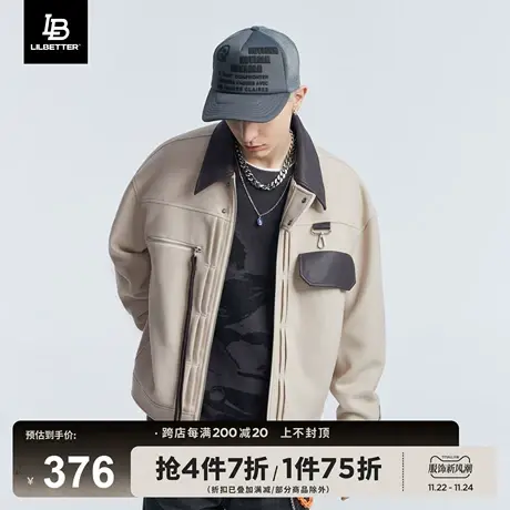 LiLbetter羊毛外套男呢子大衣高级感翻领教练夹克秋冬毛呢男装LB商品大图