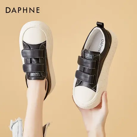 达芙妮厚底小白鞋女2021新款增高舒适百搭松糕鞋学生时尚潮流板鞋商品大图