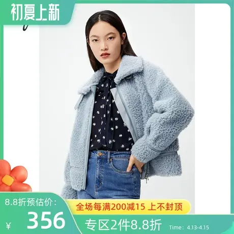 伊芙丽短外套女秋冬新款长袖通勤保暖时尚休闲毛毛外套1BA312741🌝图片