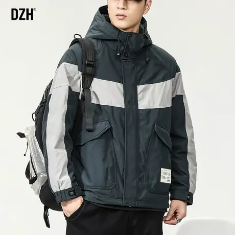 男士工装棉服男冬季拼接外套男款冬款防寒服冲锋衣高级感美式棉衣商品大图