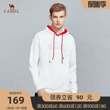 骆驼户外2021秋季新款纯色套头卫衣男韩版时尚潮流百搭宽松长袖商品大图