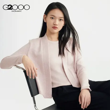 【可机洗】G2000女装秋冬高级柔软舒适针织时尚短款开衫外套图片