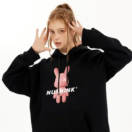 Nuthink加肥加大宽松新年过年兔年本命年卫衣男潮牌冬季大码外套商品大图