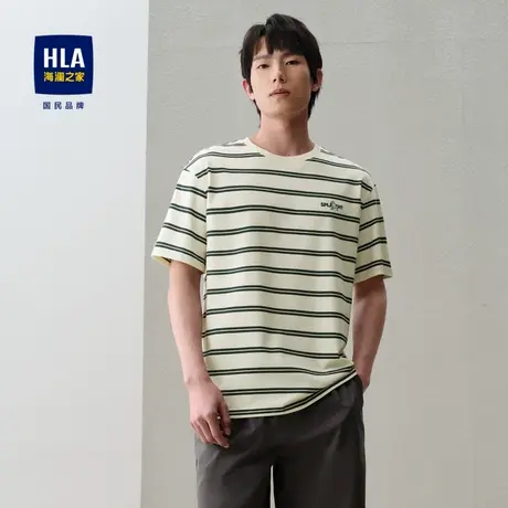 HLA/海澜之家布鲁伊联名系列短袖T恤24春夏新圆领卡通小标短袖男图片