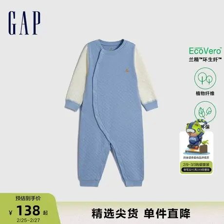 Gap婴儿春春秋绗缝夹棉长袖一体连体衣儿童装洋气包屁衣788772商品大图