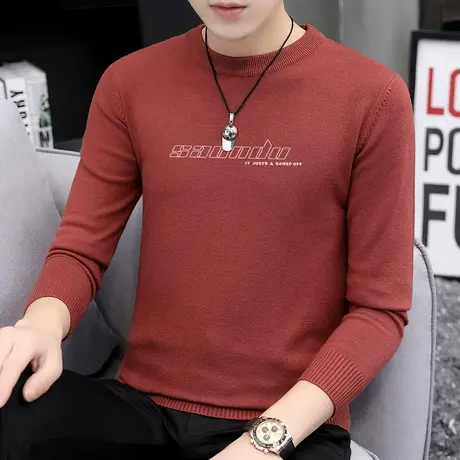 圆领毛衣男韩版潮流个性毛线衣针织衫男生打底衫宽松秋冬线衫毛衫图片