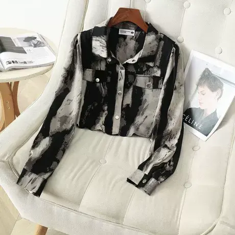 伊自尚2023年新款女装大码胖mm秋季新款设计感时尚外套上衣洋气潮商品大图