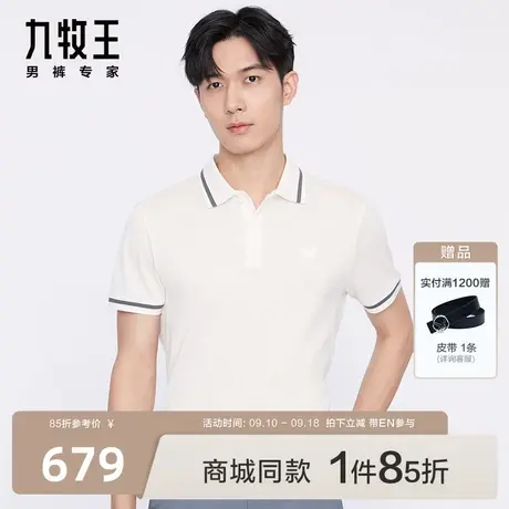 [商场同款]九牧王男装HT2C21817短袖T恤2023夏季新款休闲Polo衫EN图片