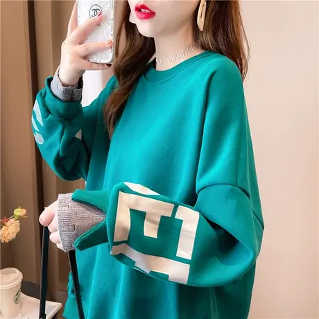 卫衣女秋冬季韩版宽松加绒加厚设计感小众ins假两件上衣服外套潮图片