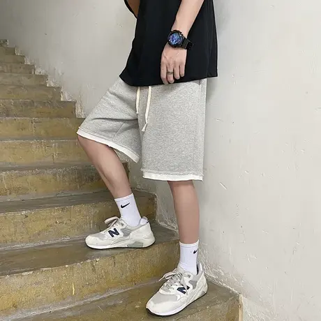 男士短裤夏季休闲五分裤宽松直筒裤青年运动速干修身沙滩裤大裤衩商品大图