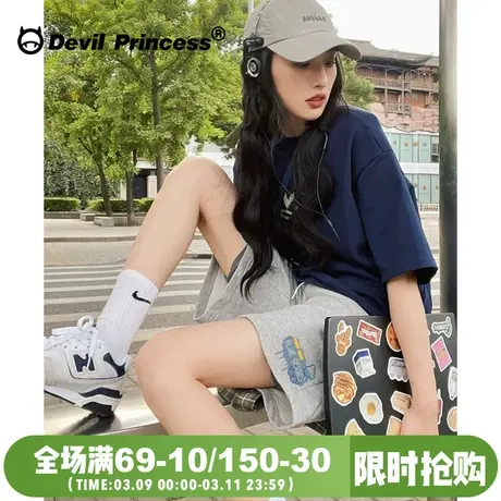 灰色运动短裤女2025夏季新款小众百搭超火宽松休闲高腰阔腿五分裤图片