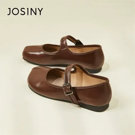 Josiny/卓诗尼小皮鞋女2024新款春季一脚蹬软底镂空优雅玛丽珍鞋商品大图
