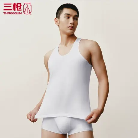 三枪纯棉背心男夏季中老年爸爸背心舒肤棉精漂汗布男士打底30139图片