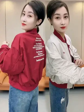 美式街头两面穿外套女春秋2023新款设计感宽松百搭复古工装夹克商品大图