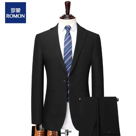 罗蒙西服套装男意式商务休闲韩版修身职业正装婚礼新郎西装两件套图片