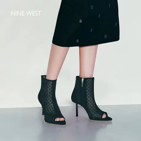【商场同款】Nine West/玖熙露趾网面凉靴女2025夏季新款透气凉鞋图片