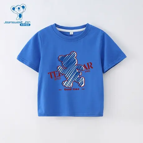 GD真维斯童装2025夏季新款  纯棉T恤帅气男童时尚印花短袖上衣图片