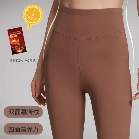 慕斯绒高腰收腹秋冬款女士打底裤保暖紧身弹力内搭胖mm大码可外穿图片
