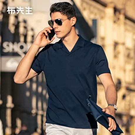 MrBu布先生复古古巴领纯色t恤2025夏季新款气质男装上班族AT15017图片