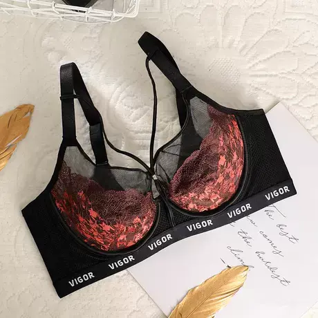 奥维丝丽多面玩家系列单层杯薄款内衣女大胸显小收副乳调整型文胸商品大图