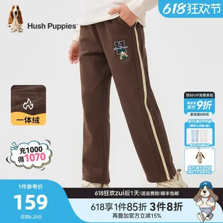 加绒长裤暇步士童装女童裤子秋冬装新款大童一体绒儿童学院微喇裤商品大图